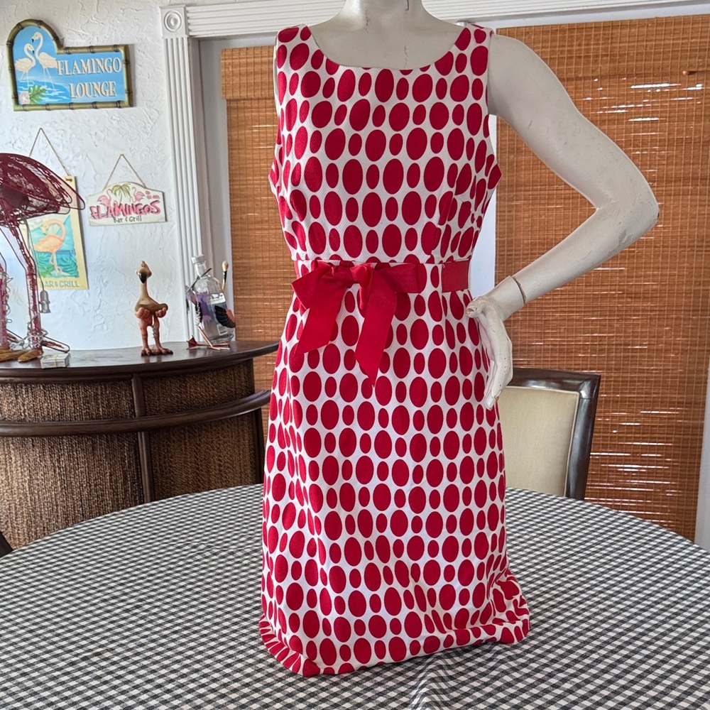 Dress Barn Red and White Polka Dot Mini Dress